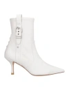Stuart Weitzman Woman Ankle Boots White Size 5.5 Leather In White