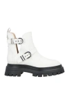 Stuart Weitzman Woman Ankle Boots White Size 7.5 Leather