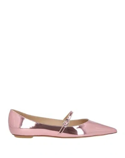 Stuart Weitzman Woman Ballet Flats Antique Rose Size 6.5 Leather In Pink