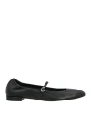Stuart Weitzman Mary Jane Claris Ballet Flats With Cuir Sole In Black