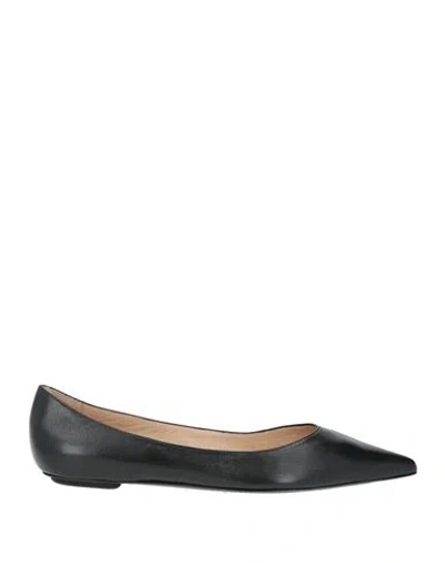 Stuart Weitzman Woman Ballet Flats Black Size 5.5 Leather