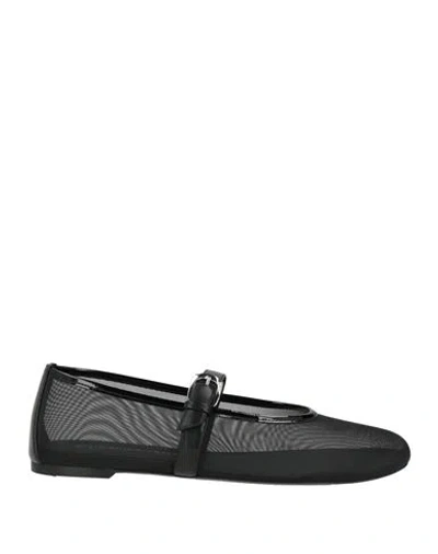 Stuart Weitzman Woman Ballet Flats Black Size 6.5 Textile Fibers