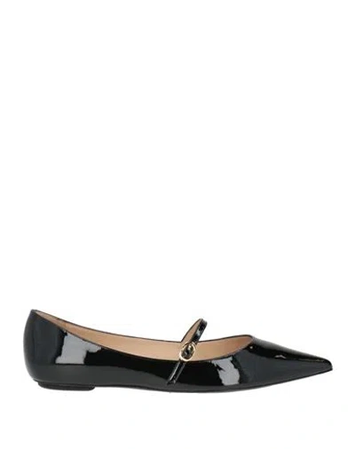 Stuart Weitzman Woman Ballet Flats Black Size 7 Leather