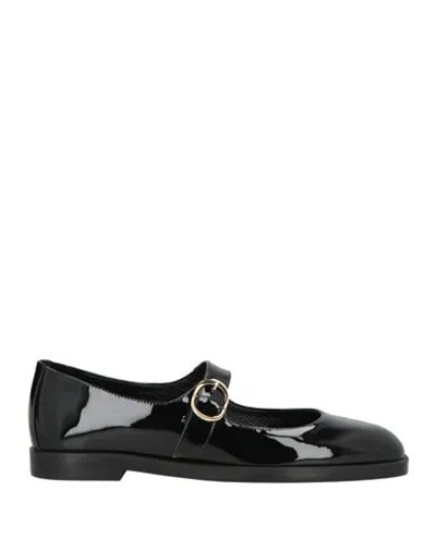 Stuart Weitzman Woman Ballet Flats Black Size 7.5 Leather
