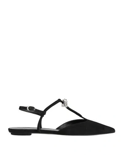 Stuart Weitzman Woman Ballet Flats Black Size 7.5 Leather