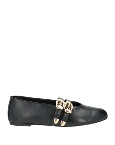 Stuart Weitzman Woman Ballet Flats Black Size 8 Leather