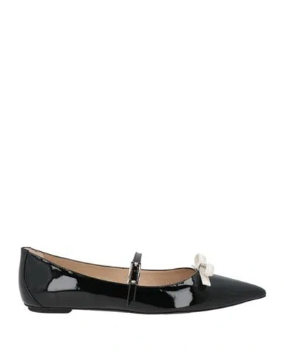 Stuart Weitzman Woman Ballet Flats Black Size 8 Leather
