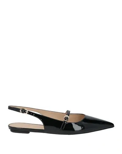 Stuart Weitzman Woman Ballet Flats Black Size 8.5 Leather