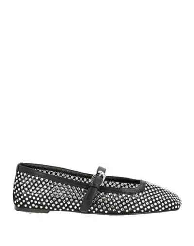 Stuart Weitzman Woman Ballet Flats Black Size 8.5 Textile Fibers