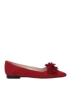 Stuart Weitzman Woman Ballet Flats Red Size 5.5 Leather