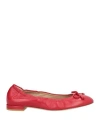 Stuart Weitzman Woman Ballet Flats Red Size 7.5 Leather