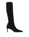 Stuart Weitzman Stuart 85 Knee High Pointed Toe Zip Boot In Black