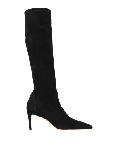 Stuart Weitzman Stuart 85 Knee High Pointed Toe Zip Boot In Black
