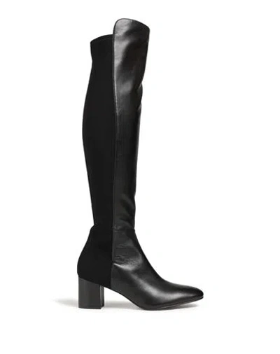 Stuart Weitzman Woman Boot Black Size 5 Leather, Textile Fibers