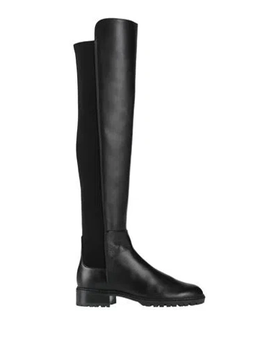 Stuart Weitzman Woman Boot Black Size 5.5 Leather, Textile Fibers