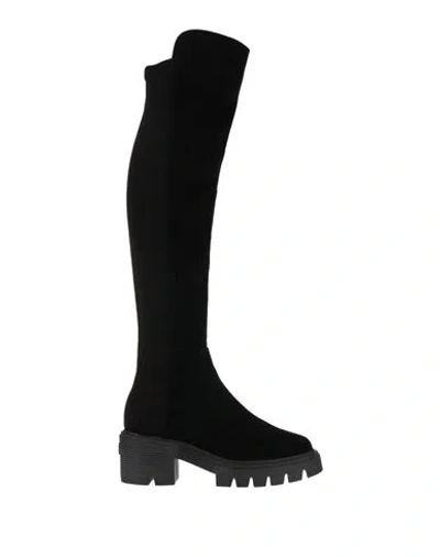 Stuart Weitzman Woman Boot Black Size 10.5 Leather, Textile Fibers
