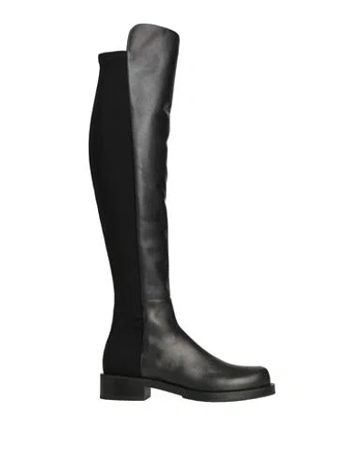 STUART WEITZMAN STUART WEITZMAN WOMAN BOOT BLACK SIZE 5.5 CALFSKIN, TEXTILE FIBERS