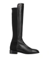 Stuart Weitzman Mid-calf Boots With Smooth Finish And Rounded Toe In Black