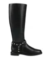 Stuart Weitzman Pearl Moto - Leather Boot With Pearls In Black