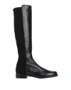 Stuart Weitzman Woman Boot Black Size 7 Soft Leather, Textile Fibers In Black