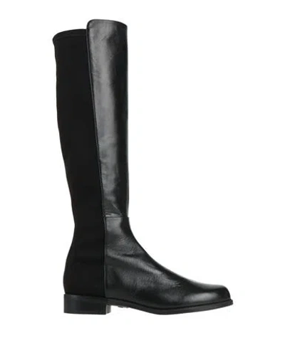 Stuart Weitzman Woman Boot Black Size 7 Soft Leather, Textile Fibers