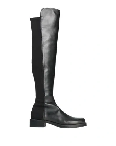 Stuart Weitzman Woman Boot Black Size 7.5 Leather, Textile Fibers