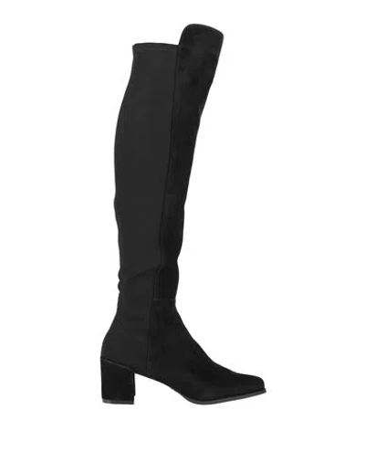 Stuart Weitzman Gillian 60 Neoprene And Suede Over-the-knee Boots In Black