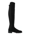 Stuart Weitzman Woman Boot Black Size 6.5 Leather, Textile Fibers In Black
