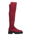 Stuart Weitzman Woman Boot Burgundy Size 5 Leather, Textile Fibers In Red
