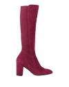 Stuart Weitzman Woman Boot Burgundy Size 6 Leather, Textile Fibers In Red