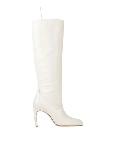 Stuart Weitzman Woman Boot Cream Size 7 Leather In White