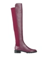 Stuart Weitzman Woman Boot Plum Size 7 Leather, Textile Fibers In Purple