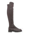 Stuart Weitzman Woman Boot Gunmetal Size 5.5 Leather, Textile Fibers In Gray