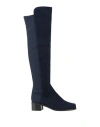 Stuart Weitzman Woman Boot Midnight Blue Size 4 Leather, Textile Fibers