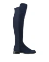 Stuart Weitzman Woman Boot Navy Size 4.5 Leather, Textile Fibers In Blue