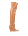 Stuart Weitzman Woman Boot Tan Size 7.5 Leather In Brown