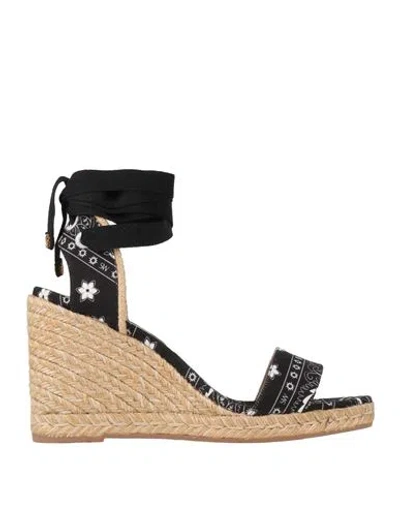 Stuart Weitzman Woman Espadrilles Black Size 9.5 Textile Fibers