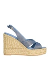 Stuart Weitzman Woman Espadrilles Blue Size 7 Textile Fibers In Blue