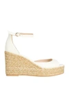 Stuart Weitzman Nudistcurve Ankle-strap Wedge Espadrille Sandals In White