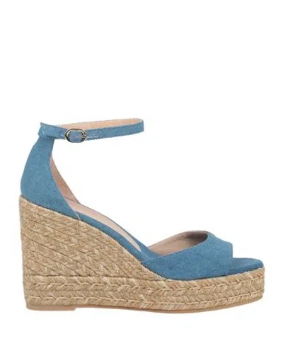 Stuart Weitzman Woman Espadrilles Light Blue Size 7 Textile Fibers