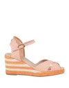 Stuart Weitzman Woman Espadrilles Orange Size 10.5 Textile Fibers In Orange
