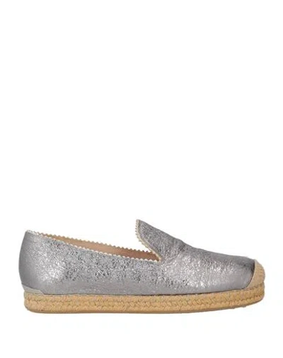 Stuart Weitzman Woman Espadrilles Silver Size 6.5 Leather