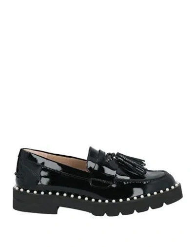 Stuart Weitzman Woman Loafers Black Size 7.5 Leather