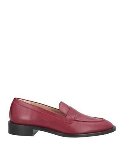 Stuart Weitzman Woman Loafers Brick Size 7.5 Soft Leather In Red