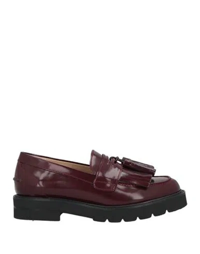 Stuart Weitzman Woman Loafers Burgundy Size 7 Leather In Red
