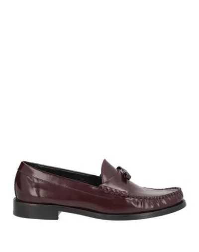 Stuart Weitzman Woman Loafers Burgundy Size 8.5 Leather In Red
