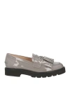 Stuart Weitzman Woman Loafers Light Grey Size 10.5 Soft Leather