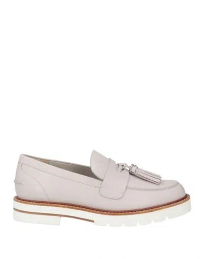 Stuart Weitzman Woman Loafers Light Grey Size 8 Calfskin In Gray