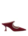 Stuart Weitzman Woman Mules & Clogs Brick Size 7.5 Soft Leather In Red