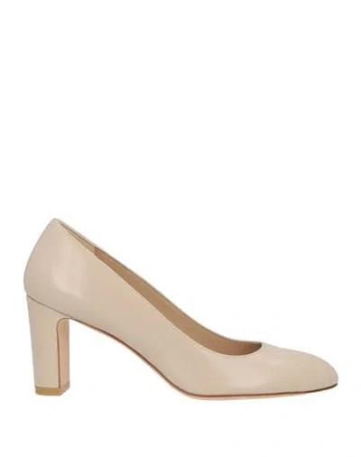 Stuart Weitzman Woman Pumps Beige Size 5.5 Leather In Neutral